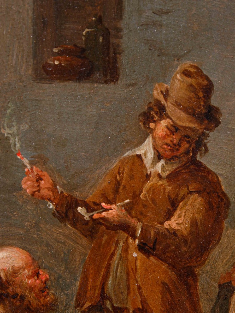 Bottega di Jan Thomas van Kessel (Anversa, 1677-1741), Scena di taverna con fumatori-photo-3