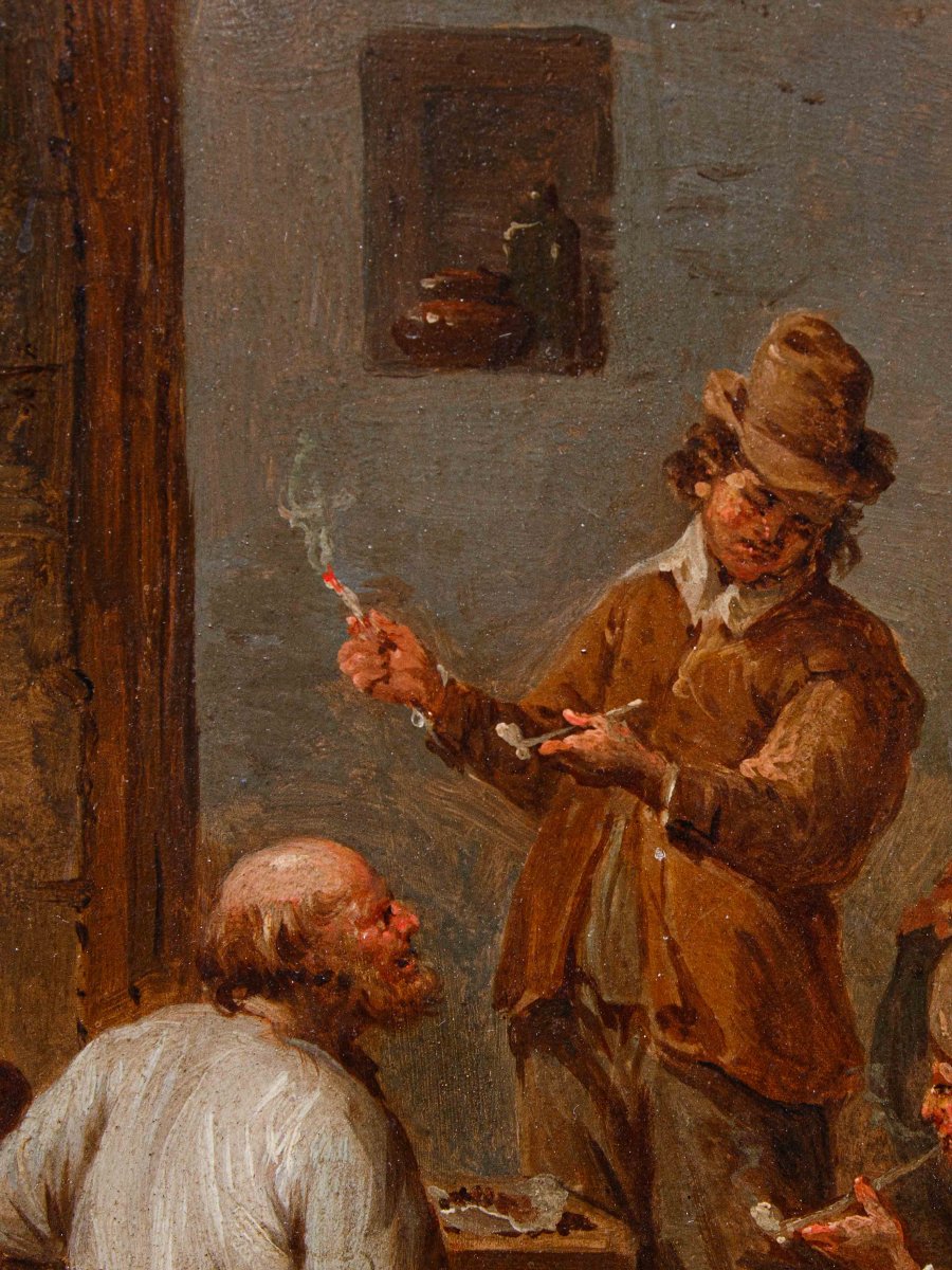 Bottega di Jan Thomas van Kessel (Anversa, 1677-1741), Scena di taverna con fumatori-photo-4