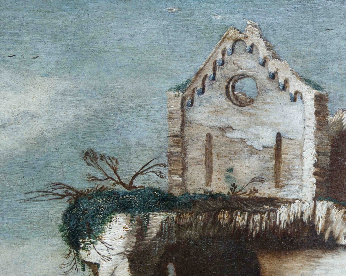 Antonio Travi detto il Sestri (1608 - 1665),Paesaggio con rovine, contadini e pastori-photo-5