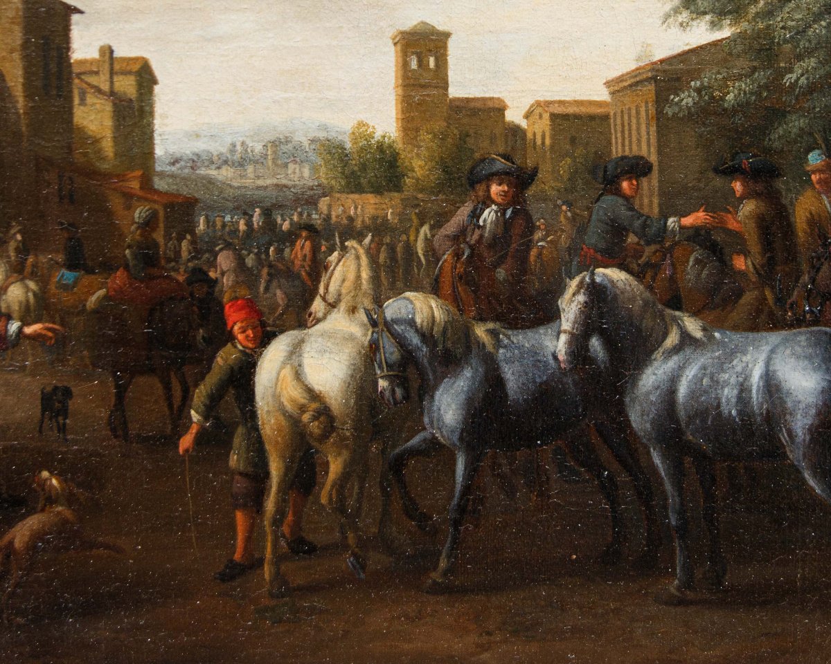 Jan Vincentz van der Vinne (Haarlem, 1663 - 1721), Mercato dei cavalli-photo-3