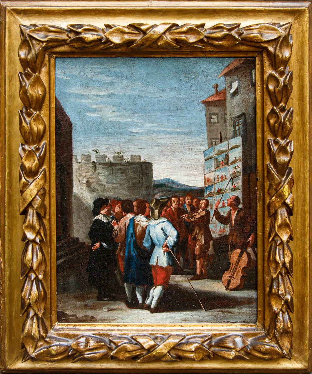XVIII secolo, Scuola Piemontese, La Commedia dell'Arte sul Palco - Il Cantastorie-photo-3