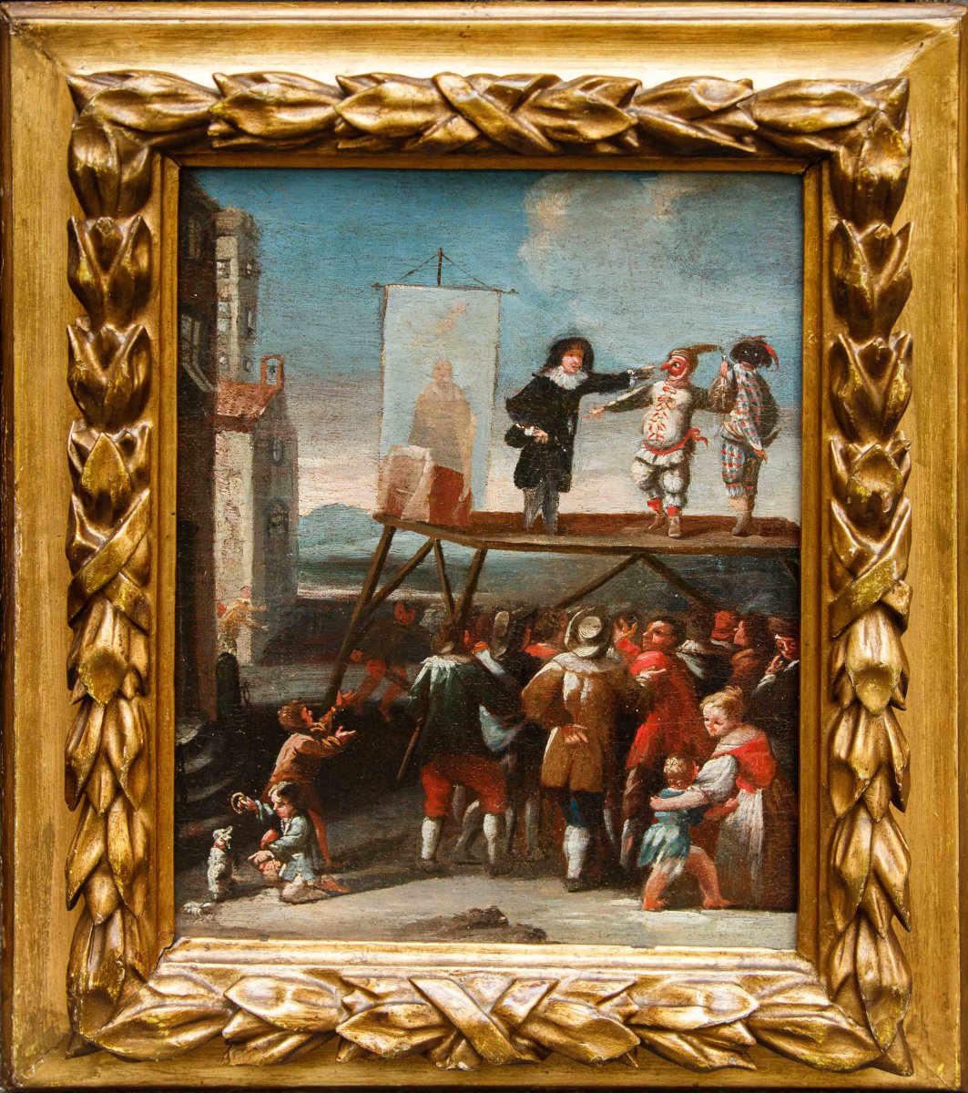 XVIII secolo, Scuola Piemontese, La Commedia dell'Arte sul Palco - Il Cantastorie-photo-4