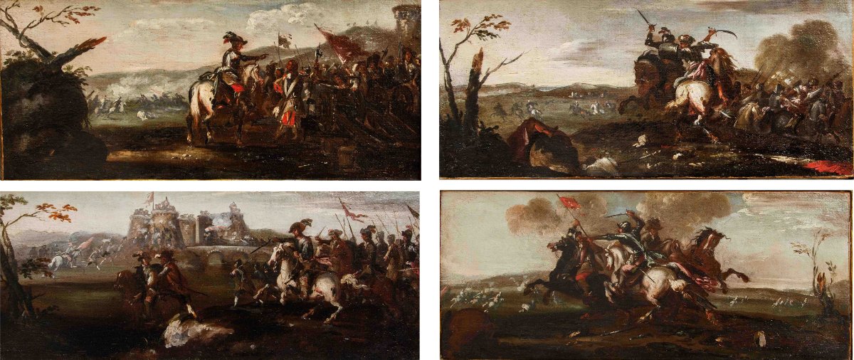 Bottega di Francesco Graziani, detto Ciccio Napoletano, Quattro scene di battaglia-photo-2