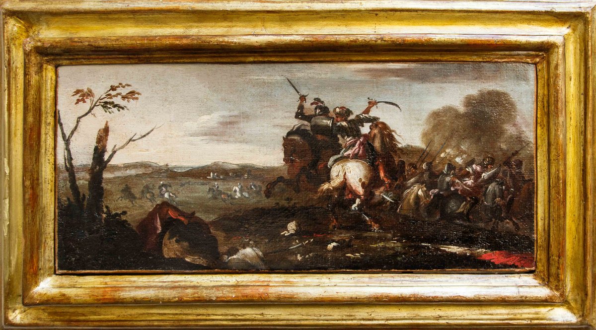 Bottega di Francesco Graziani, detto Ciccio Napoletano, Quattro scene di battaglia-photo-4