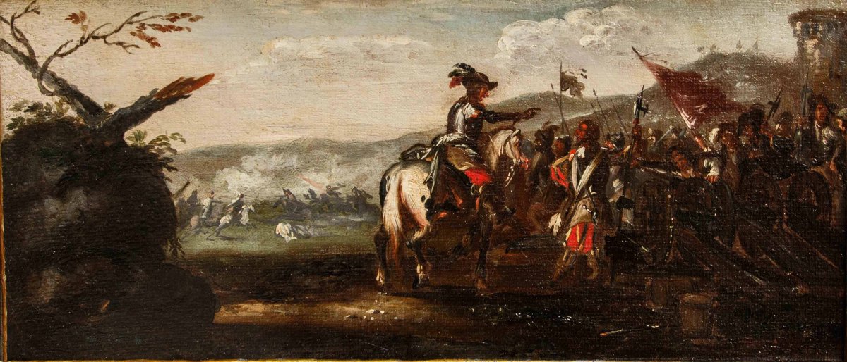 Bottega di Francesco Graziani, detto Ciccio Napoletano, Quattro scene di battaglia-photo-3