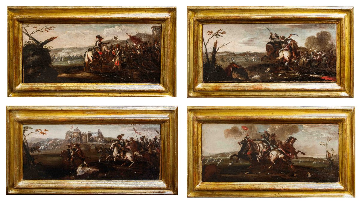 Bottega di Francesco Graziani, detto Ciccio Napoletano, Quattro scene di battaglia