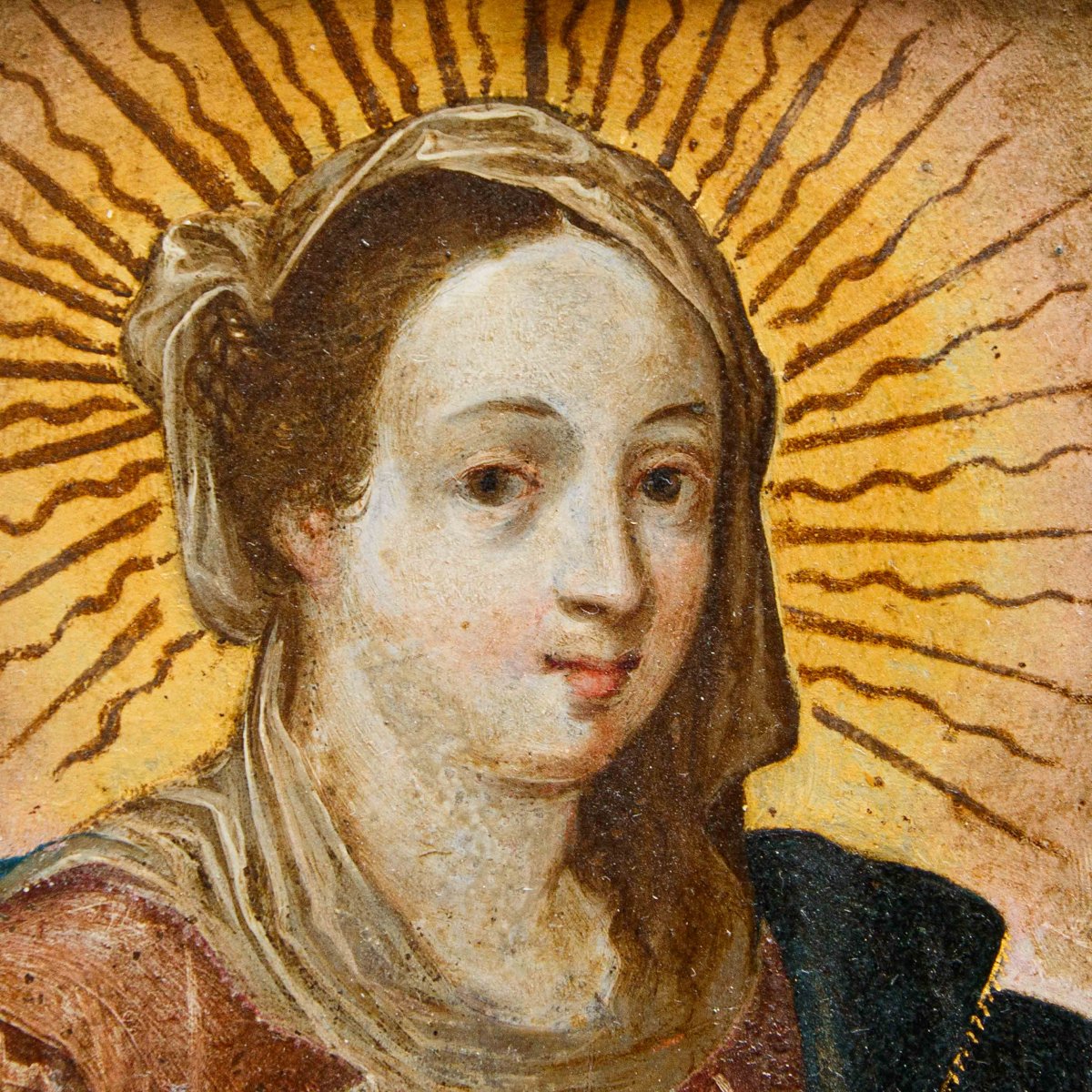 Scuola ispano-fiamminga di XVII secolo, Madonna con il Bambino-photo-2