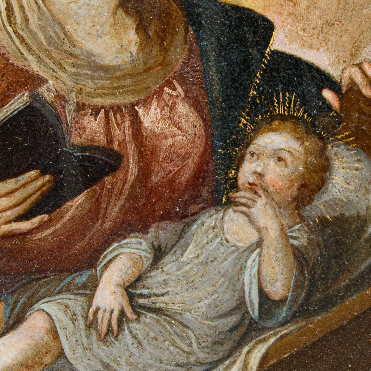Scuola ispano-fiamminga di XVII secolo, Madonna con il Bambino-photo-3