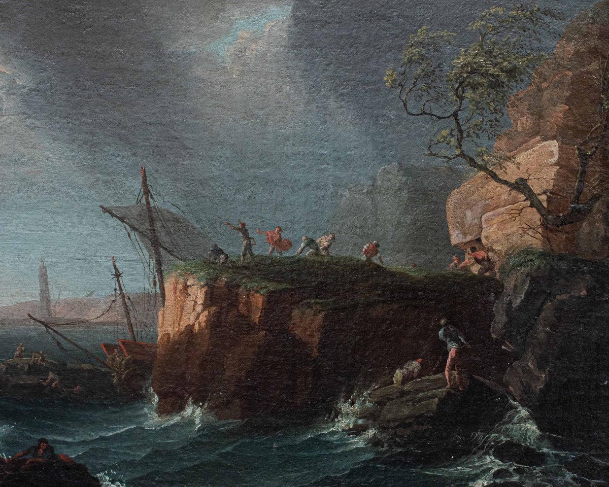 Francesco Fidanza (Roma, 1747- Milano, 1819), Marina in Tempesta-photo-4