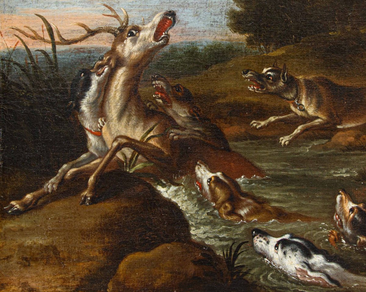 Seguace di Paul de Vos (Hulst, 1592 – Anversa, 30 giugno 1678), Caccia al cervo-photo-4