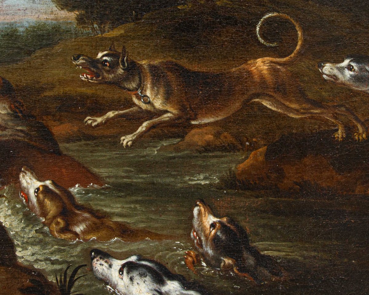 Seguace di Paul de Vos (Hulst, 1592 – Anversa, 30 giugno 1678), Caccia al cervo-photo-2