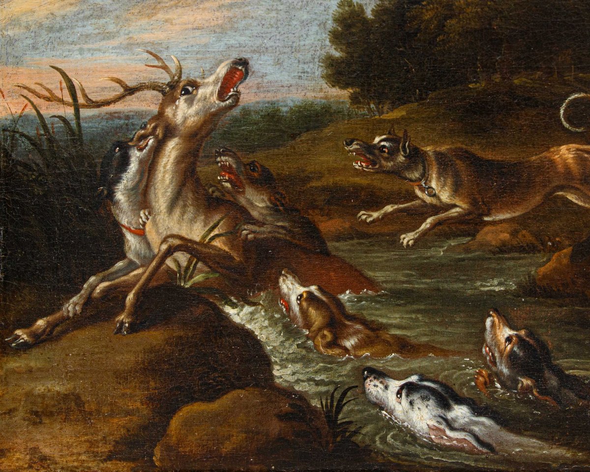 Seguace di Paul de Vos (Hulst, 1592 – Anversa, 30 giugno 1678), Caccia al cervo-photo-3