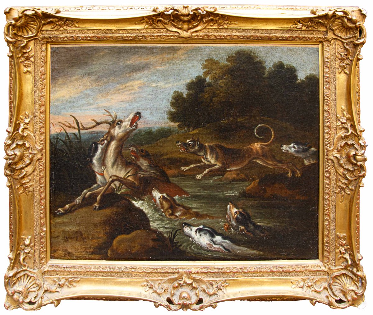 Seguace di Paul de Vos (Hulst, 1592 – Anversa, 30 giugno 1678), Caccia al cervo