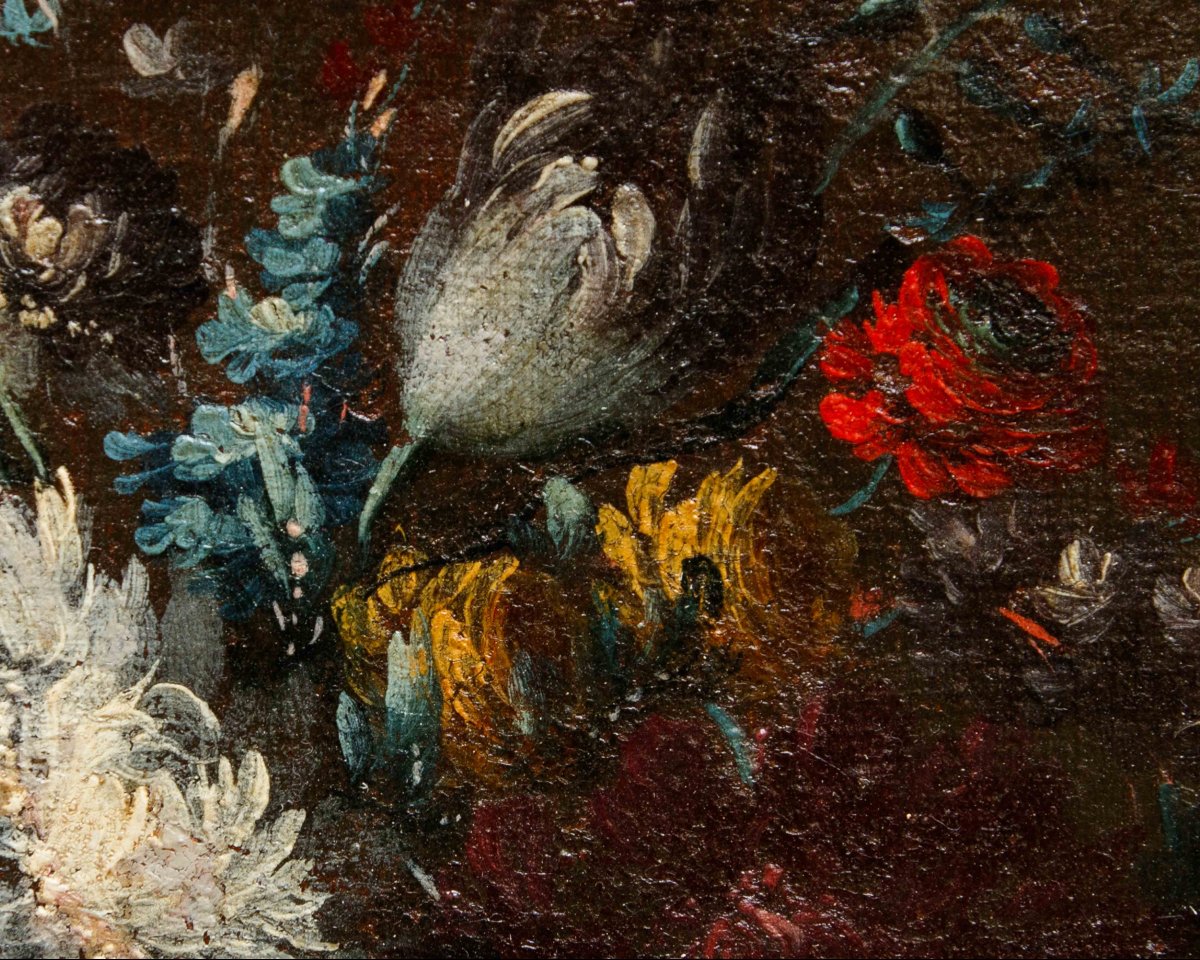 Scuola napoletana del XVIII secolo, Vaso e cesto di fiori-photo-6