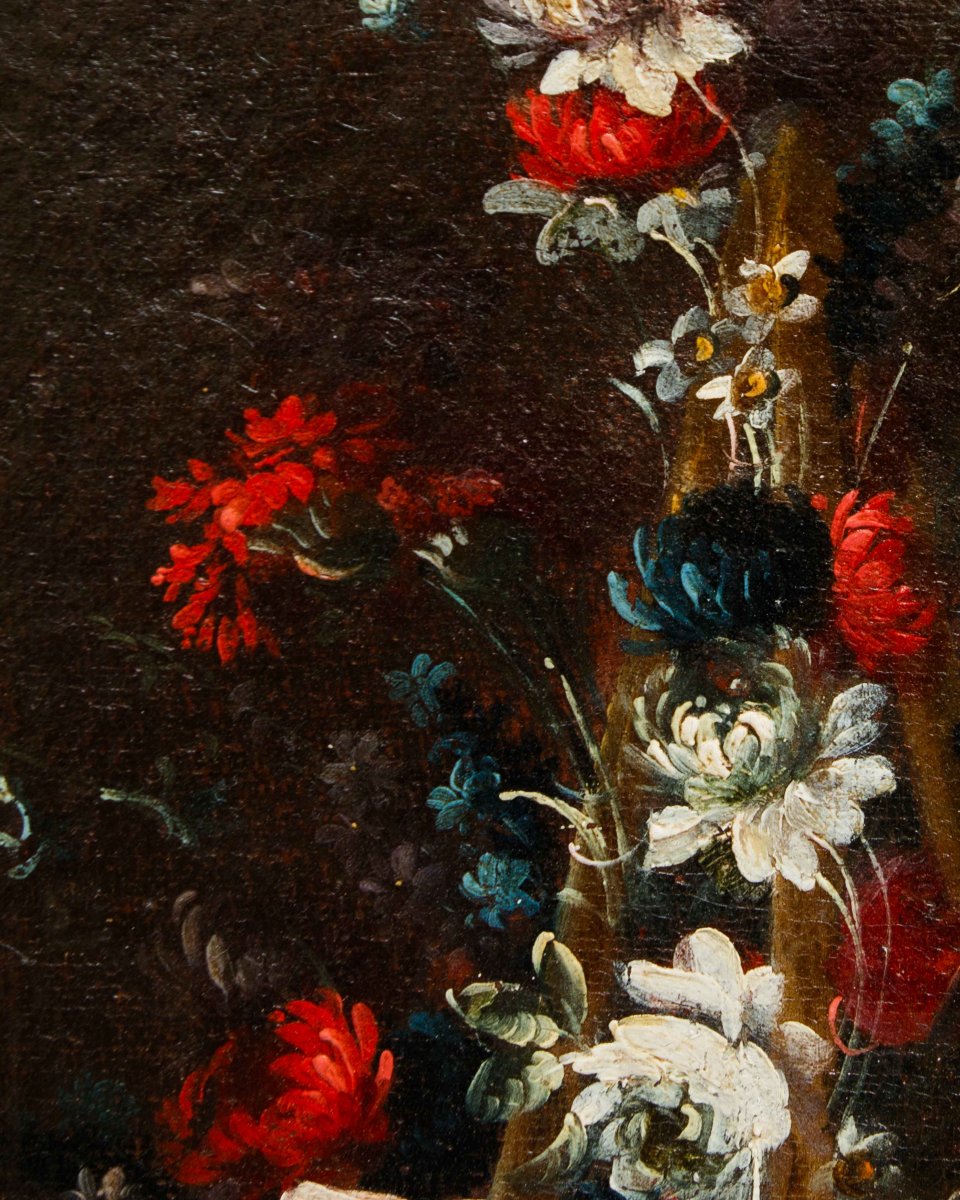 Pittore napoletano del  XVIII secolo, Vaso con fiori-photo-4