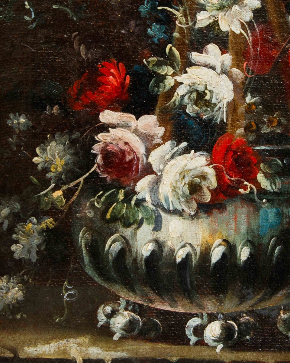 Pittore napoletano del  XVIII secolo, Vaso con fiori-photo-1