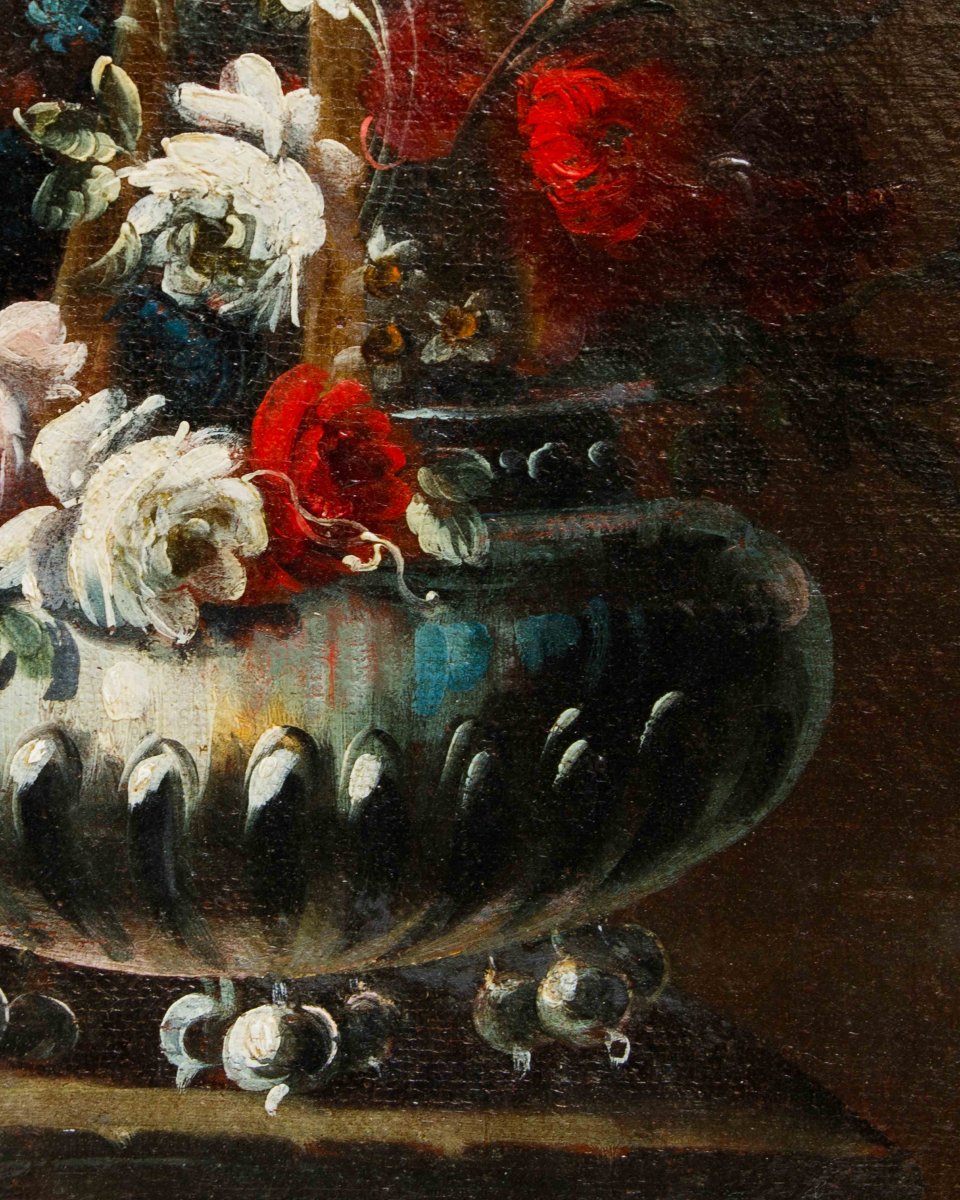 Pittore napoletano del  XVIII secolo, Vaso con fiori-photo-2