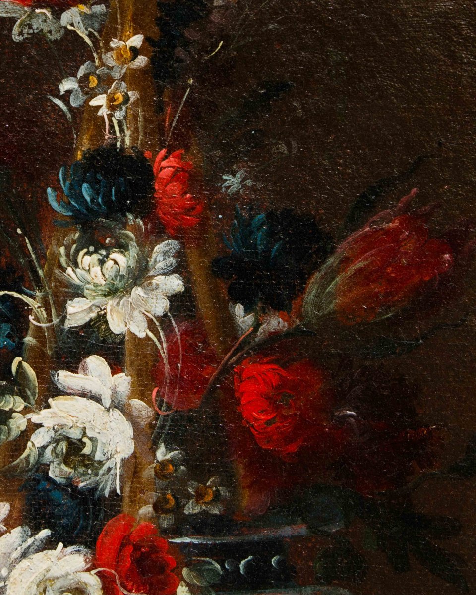 Pittore napoletano del  XVIII secolo, Vaso con fiori-photo-3