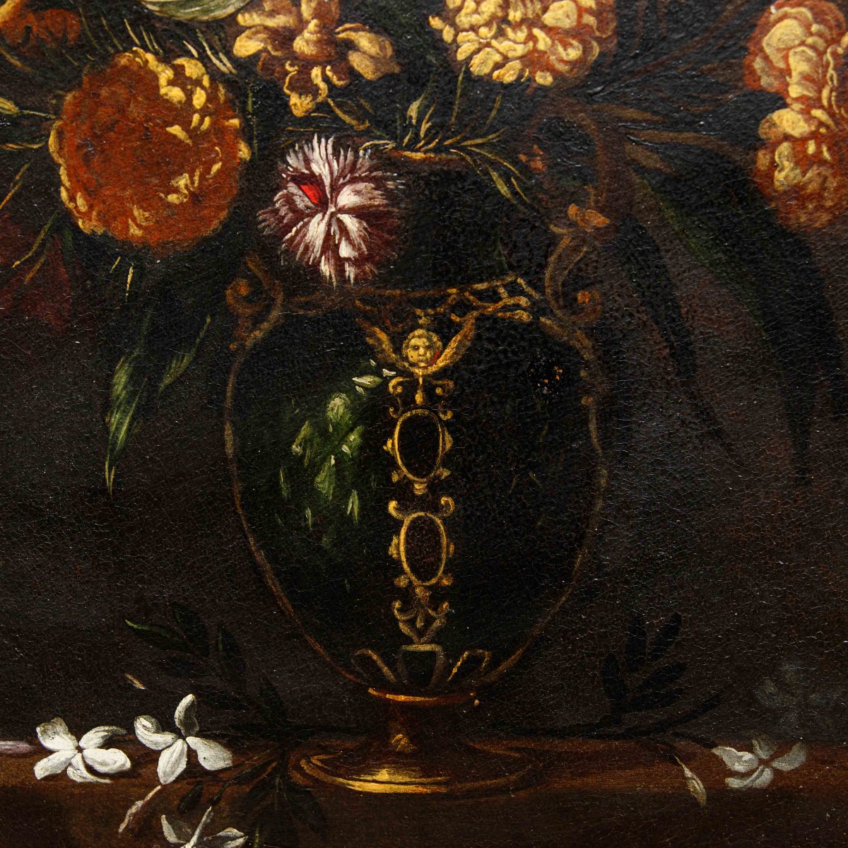 Scuola Napoletana del XVII secolo, Natura morta con vaso di fiori-photo-1