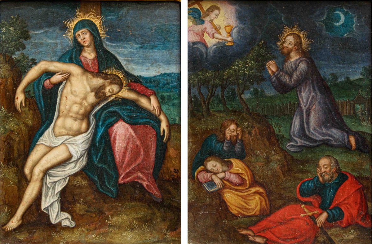 Pittore fiammingo attivo in Italia nel XVII secolo, Pietà e Orazione nell'orto-photo-2