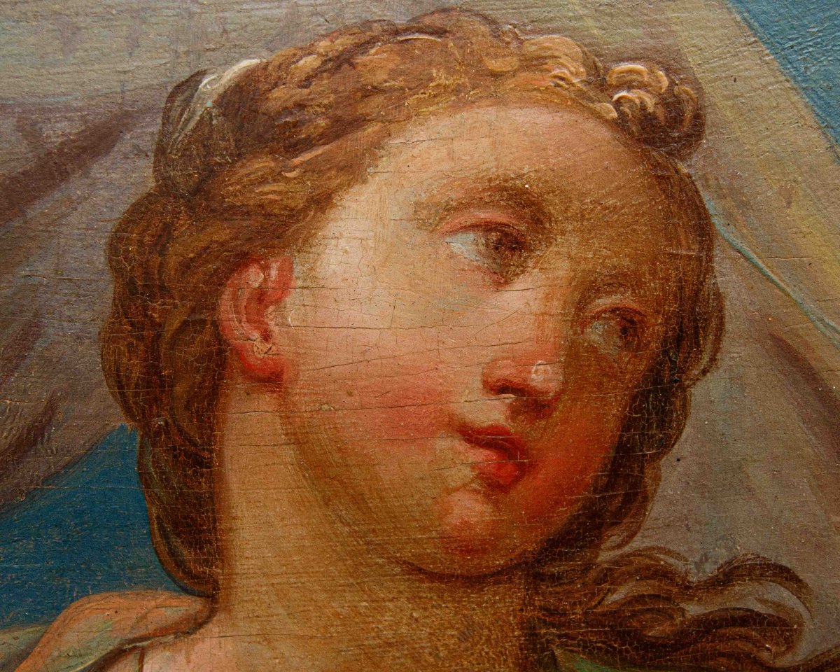 Scuola emiliana, XVIII secolo, Allegorie della Geometria e della Poesia-photo-6