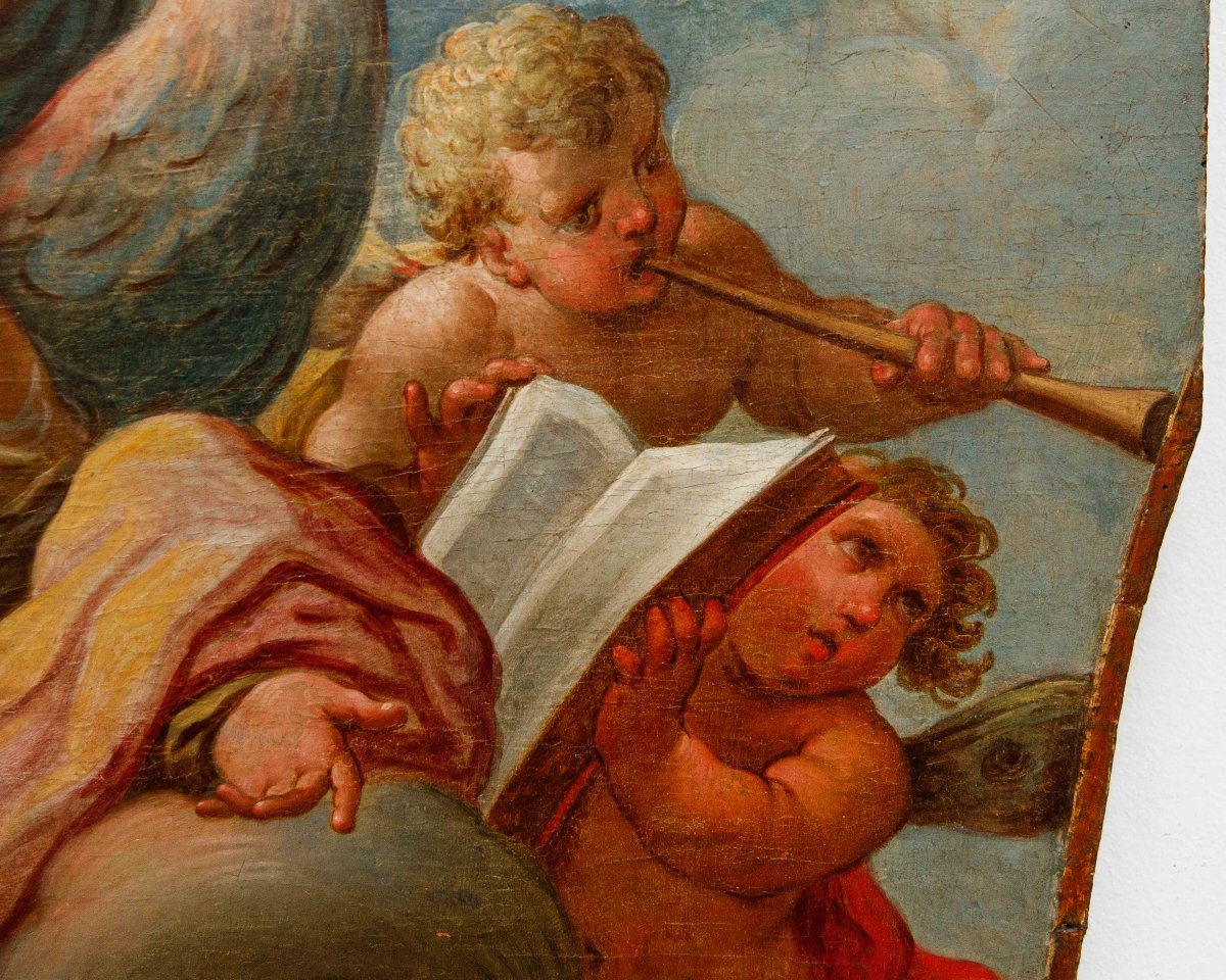 Scuola emiliana, XVIII secolo, Allegorie della Geometria e della Poesia-photo-8