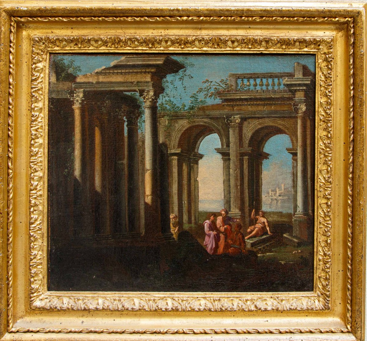 Alberto Carlieri (Roma, 1672 - 1720 ca.), Capricci con figure-photo-3