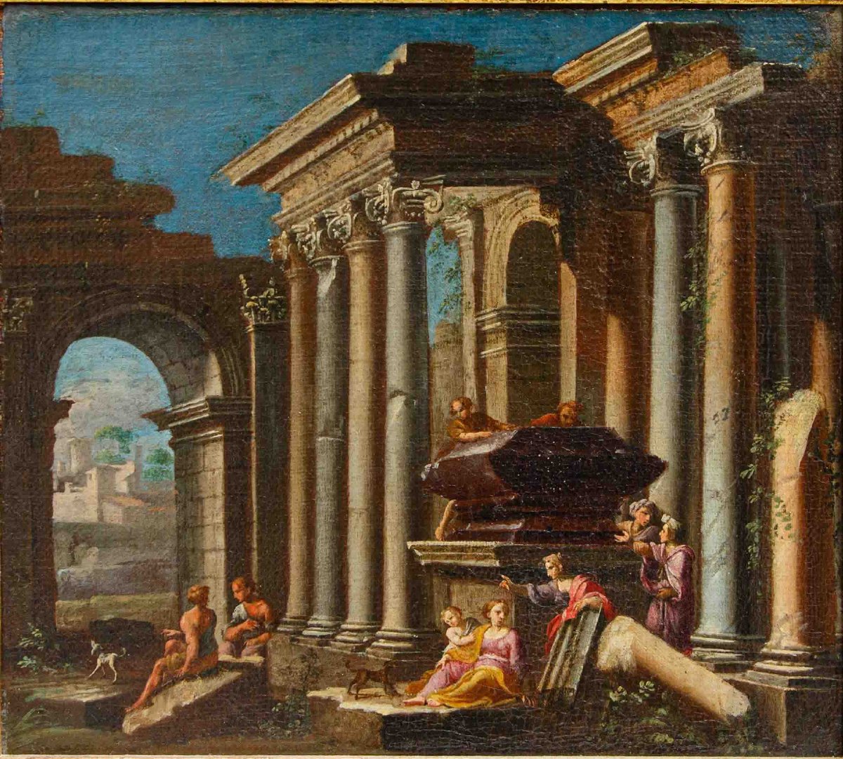 Alberto Carlieri (Roma, 1672 - 1720 ca.), Capricci con figure-photo-2