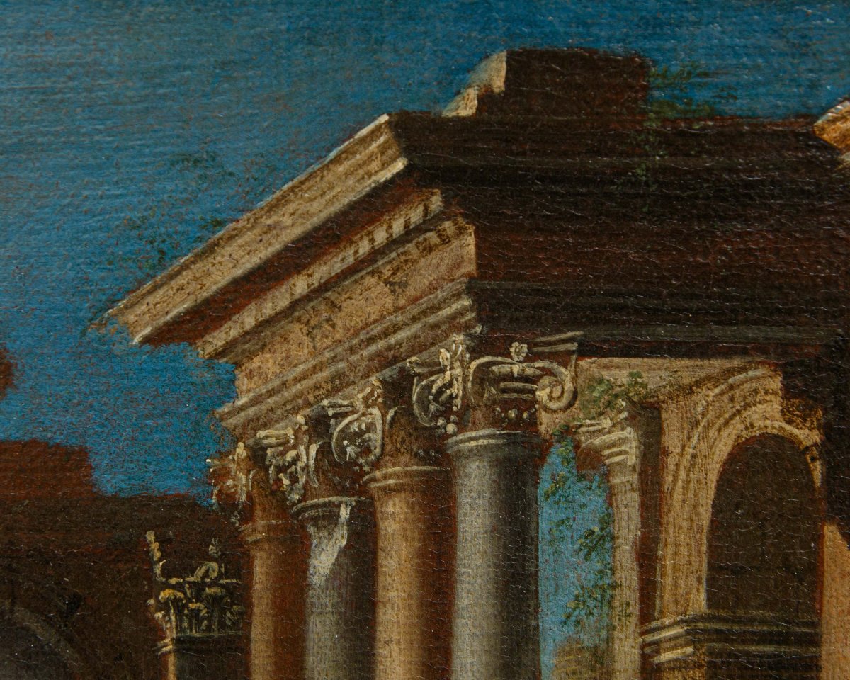 Alberto Carlieri (Roma, 1672 - 1720 ca.), Capricci con figure-photo-8