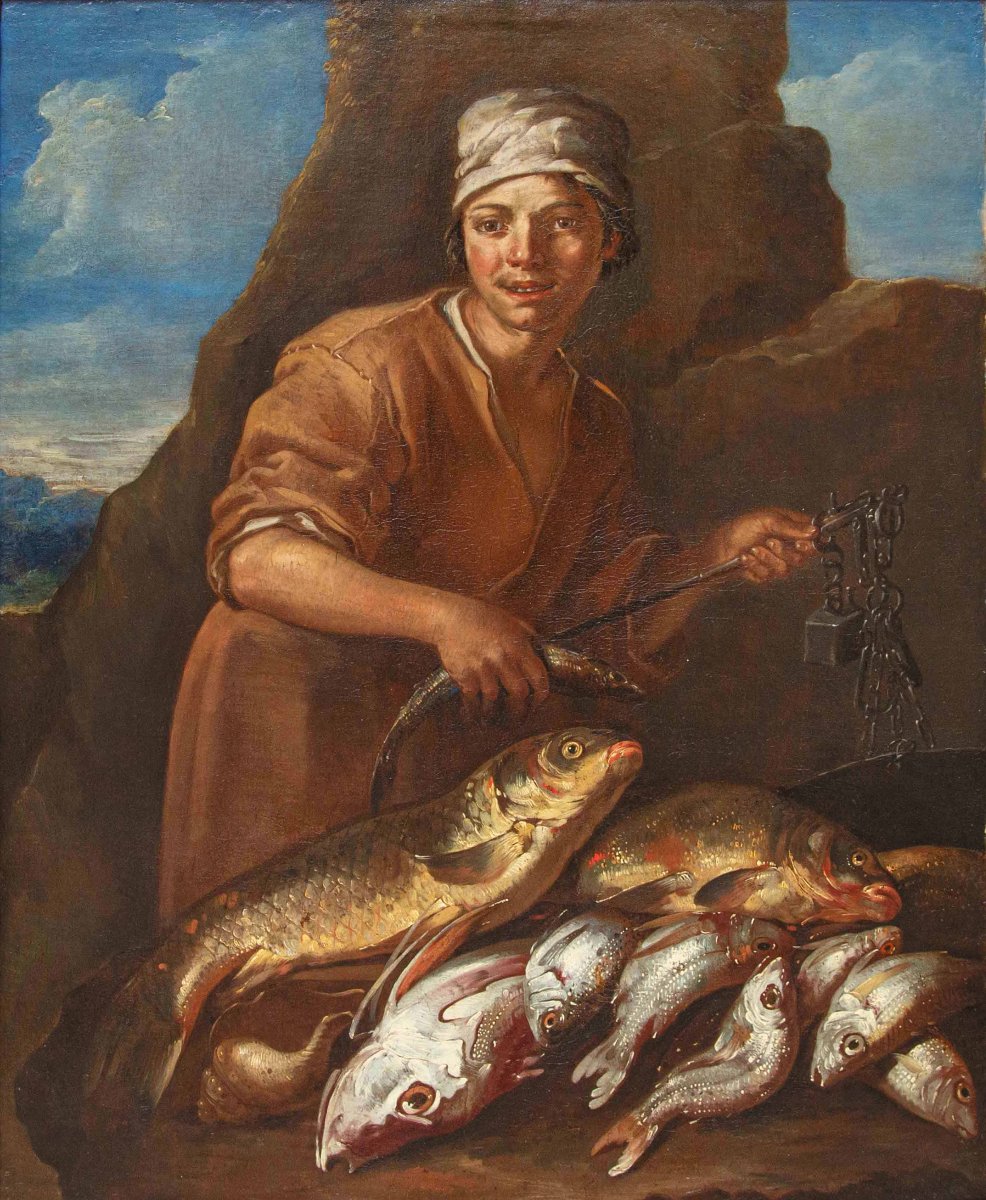 Giacomo Francesco Cipper detto il Todeschini (1664 - 1736), Giovane pescivendolo-photo-2