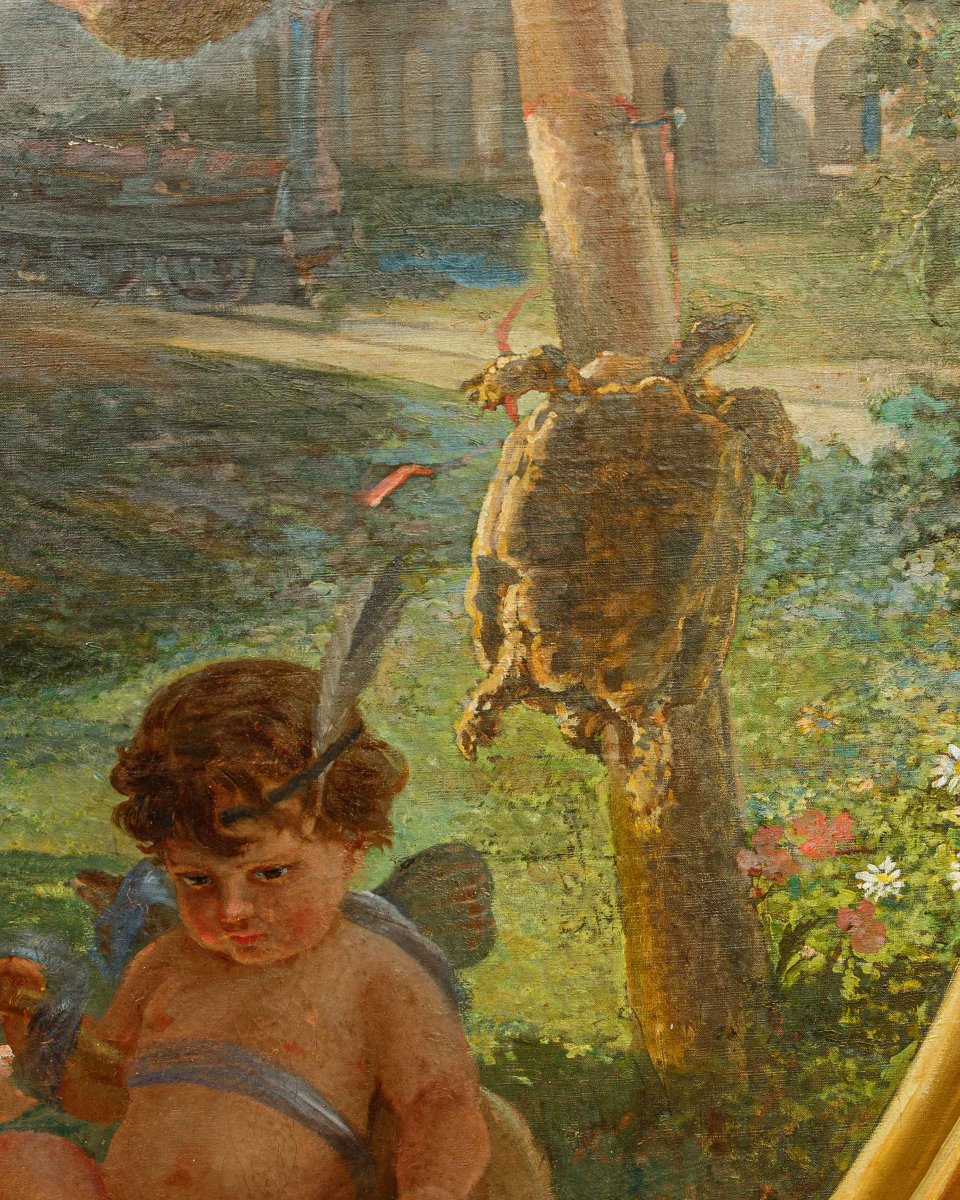 Fine del XIX secolo, Scuola francese, Allegoria del progresso-photo-6