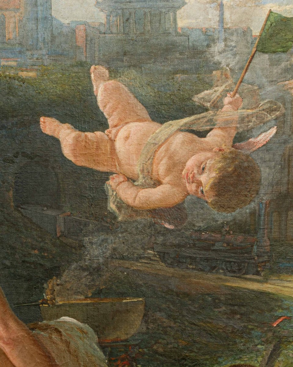 Fine del XIX secolo, Scuola francese, Allegoria del progresso-photo-8