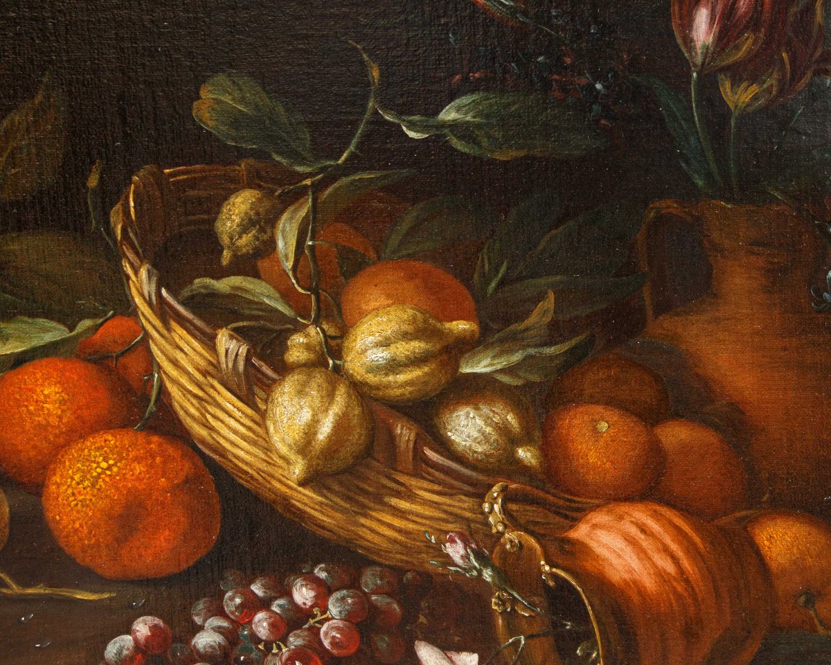 Tommaso Realfonzo, detto Masillo (1677 – 1743) Nature morte di frutta e fiori all’aperto-photo-6