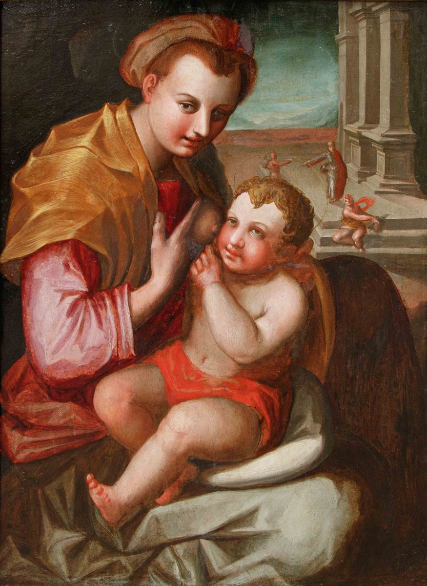Scuola toscana, XVI secolo, Madonna con Bambino-photo-2