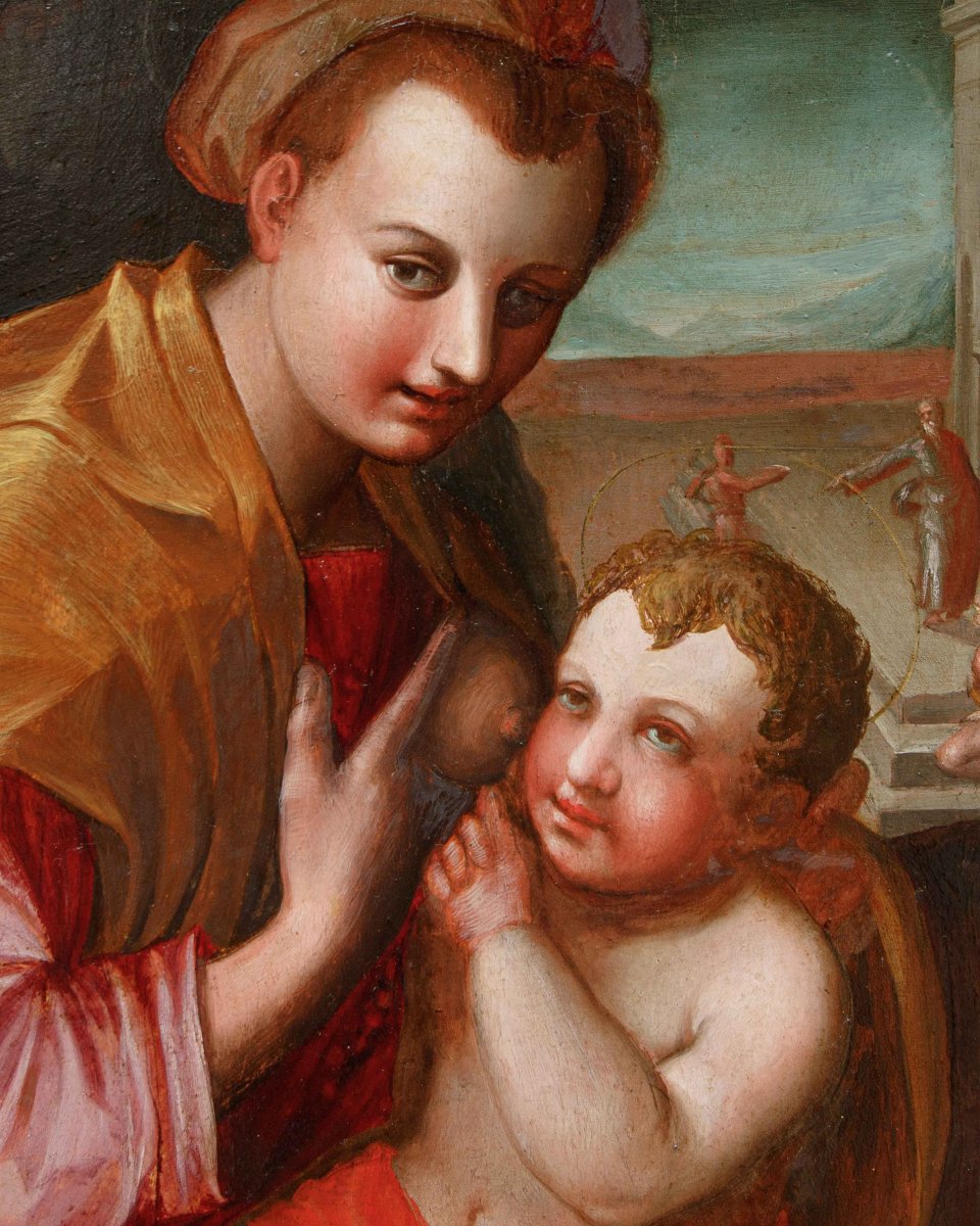 Scuola toscana, XVI secolo, Madonna con Bambino-photo-4