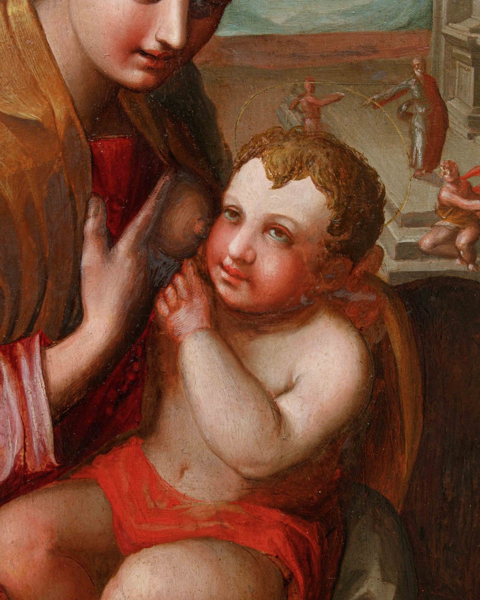Scuola toscana, XVI secolo, Madonna con Bambino-photo-5