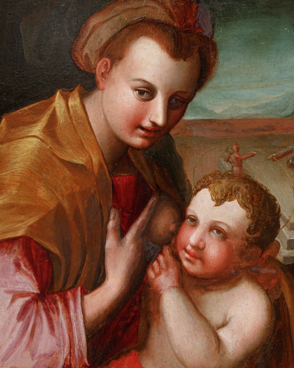 Scuola toscana, XVI secolo, Madonna con Bambino-photo-6