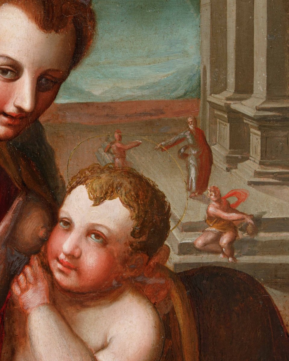Scuola toscana, XVI secolo, Madonna con Bambino-photo-8