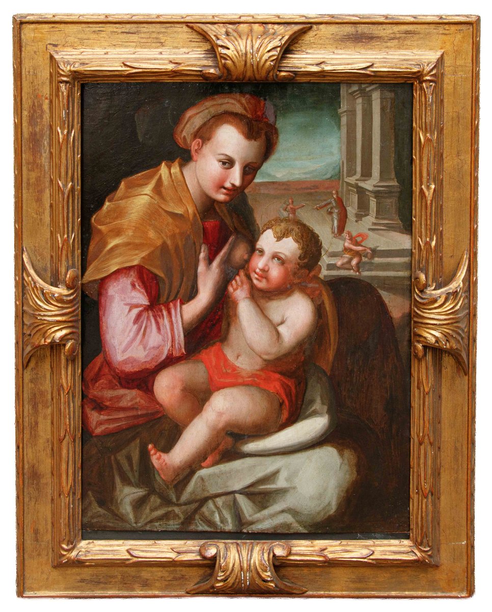 Scuola toscana, XVI secolo, Madonna con Bambino