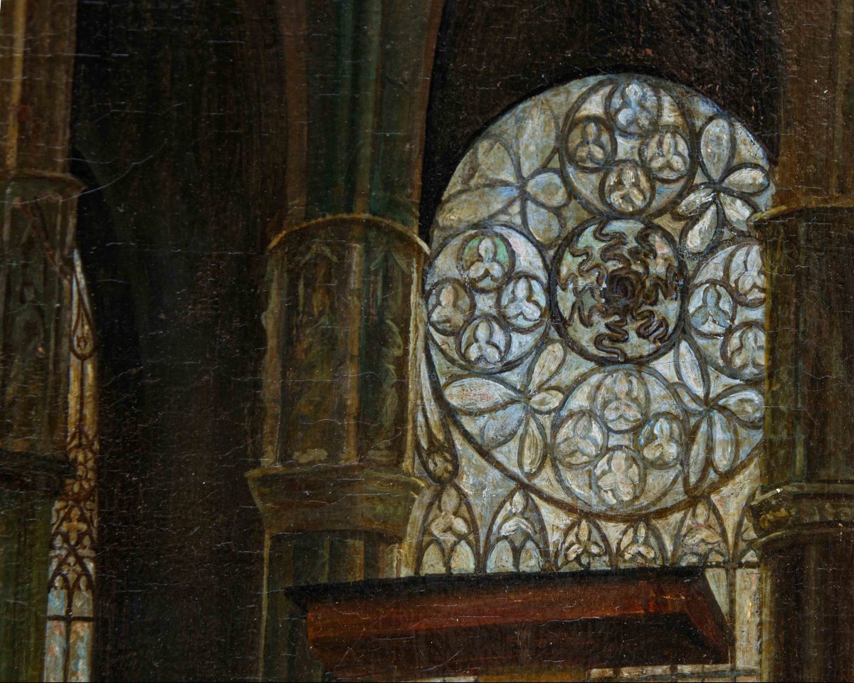 Scuola lombarda del XIX secolo, Interno del Duomo di Milano-photo-3