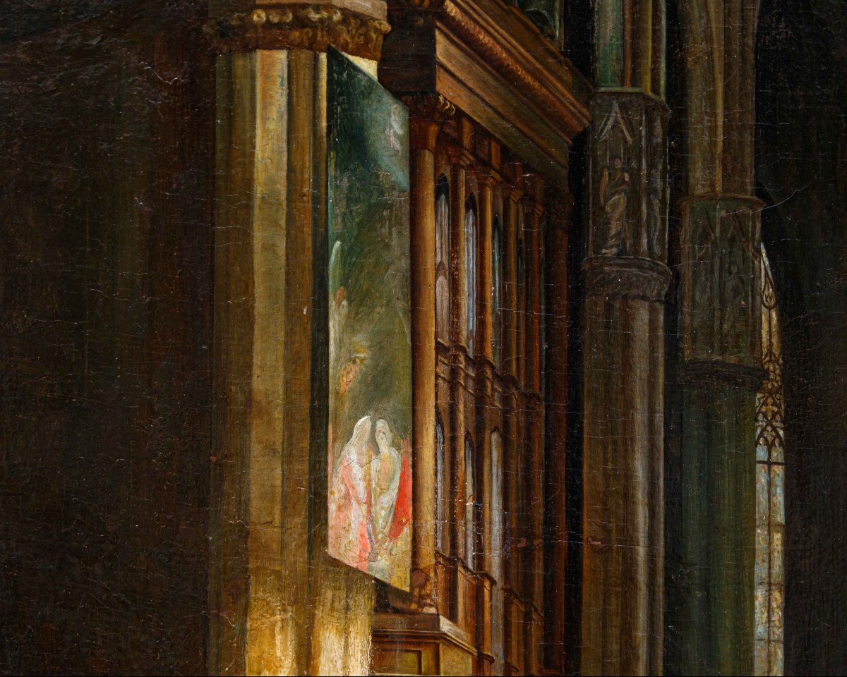 Scuola lombarda del XIX secolo, Interno del Duomo di Milano-photo-6
