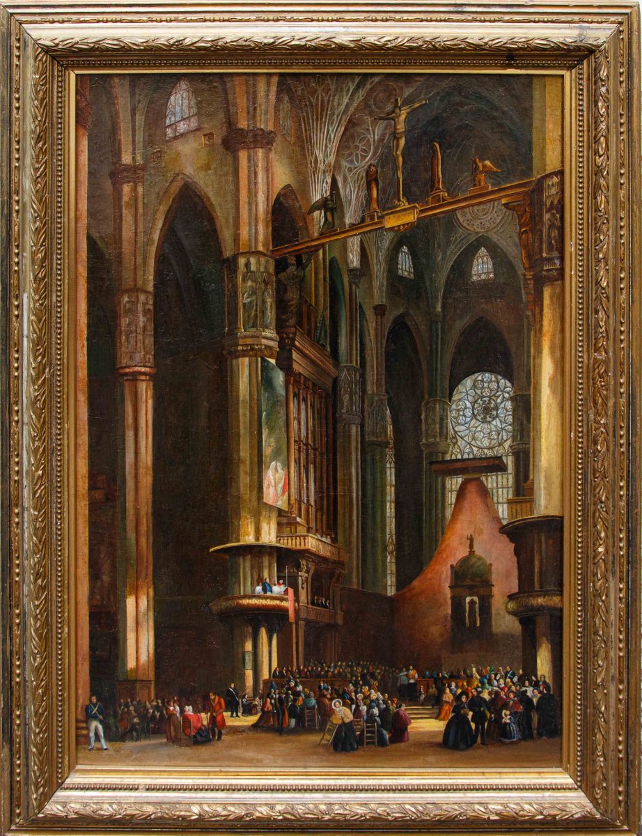 Scuola lombarda del XIX secolo, Interno del Duomo di Milano