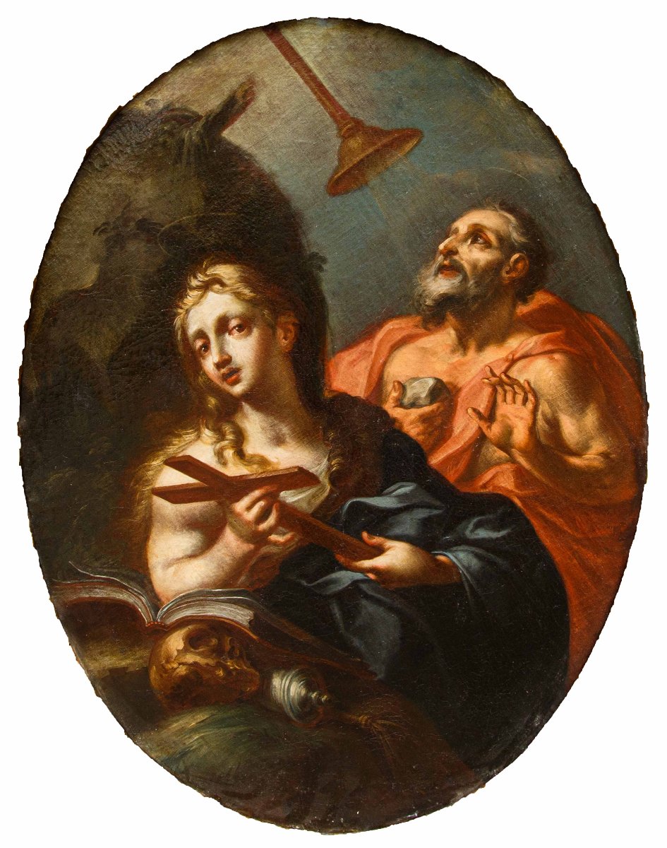 Scuola lombarda del XVII secolo, Maria Maddalena e San Girolamo-photo-2