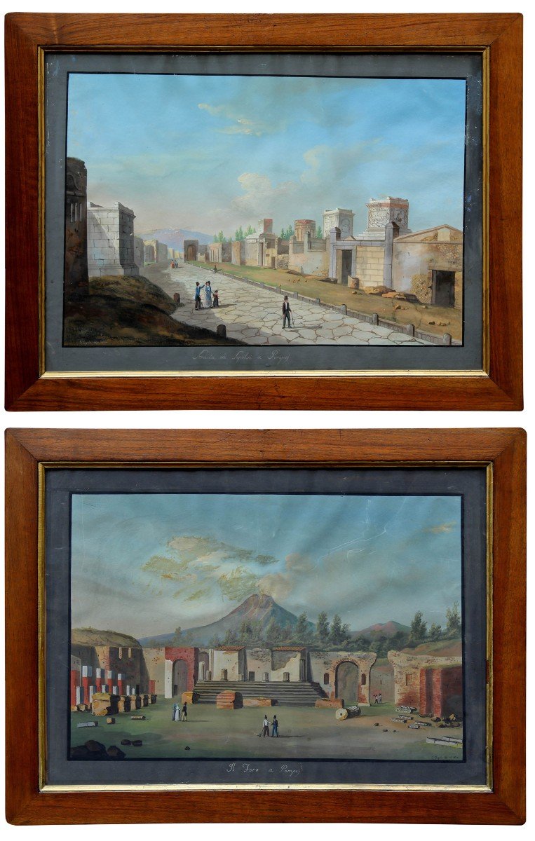 Vista di Pompei, Francesco Fergola  (1801 - 1875)