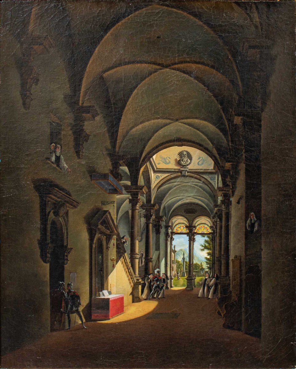 Intérieur De l'église, Cercle De Giovanni Migliara (1785 -  1837)-photo-2