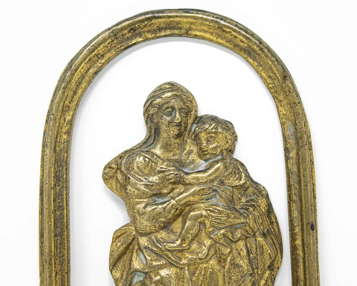 Vierge à l'Enfant, Sculpture En Bronze, XVIIIe Siècle-photo-4