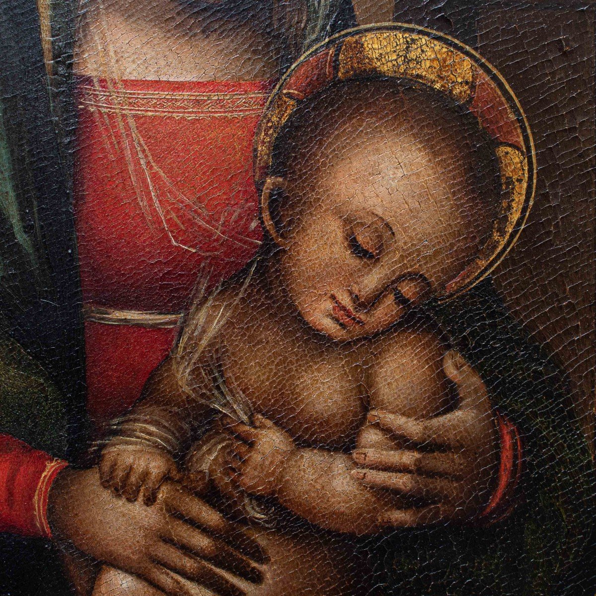 Attr. à Giovanni Ambrogio Bevilacqua, Dit Libéral.  Vierge à L’enfant-photo-3