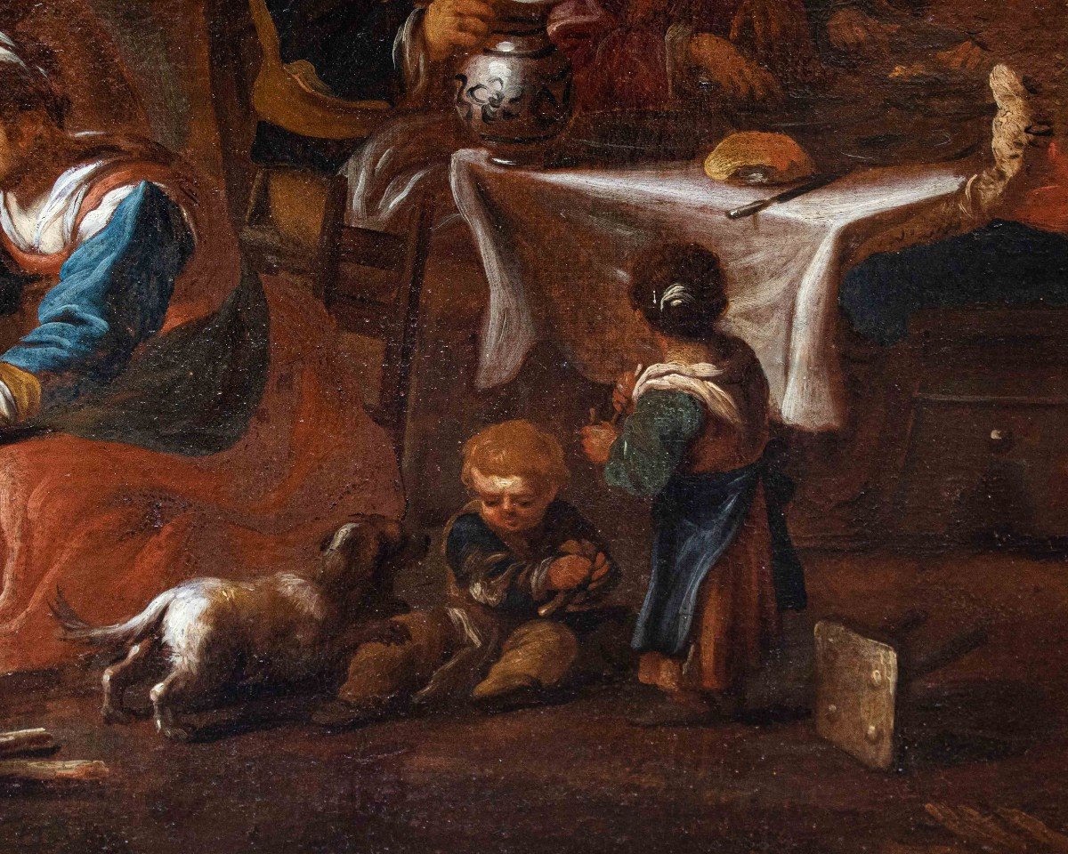 Attr. A Dirk Helmbreker (haarlem, 1633 - Rome, 1699), Scène D’intérieur-photo-1