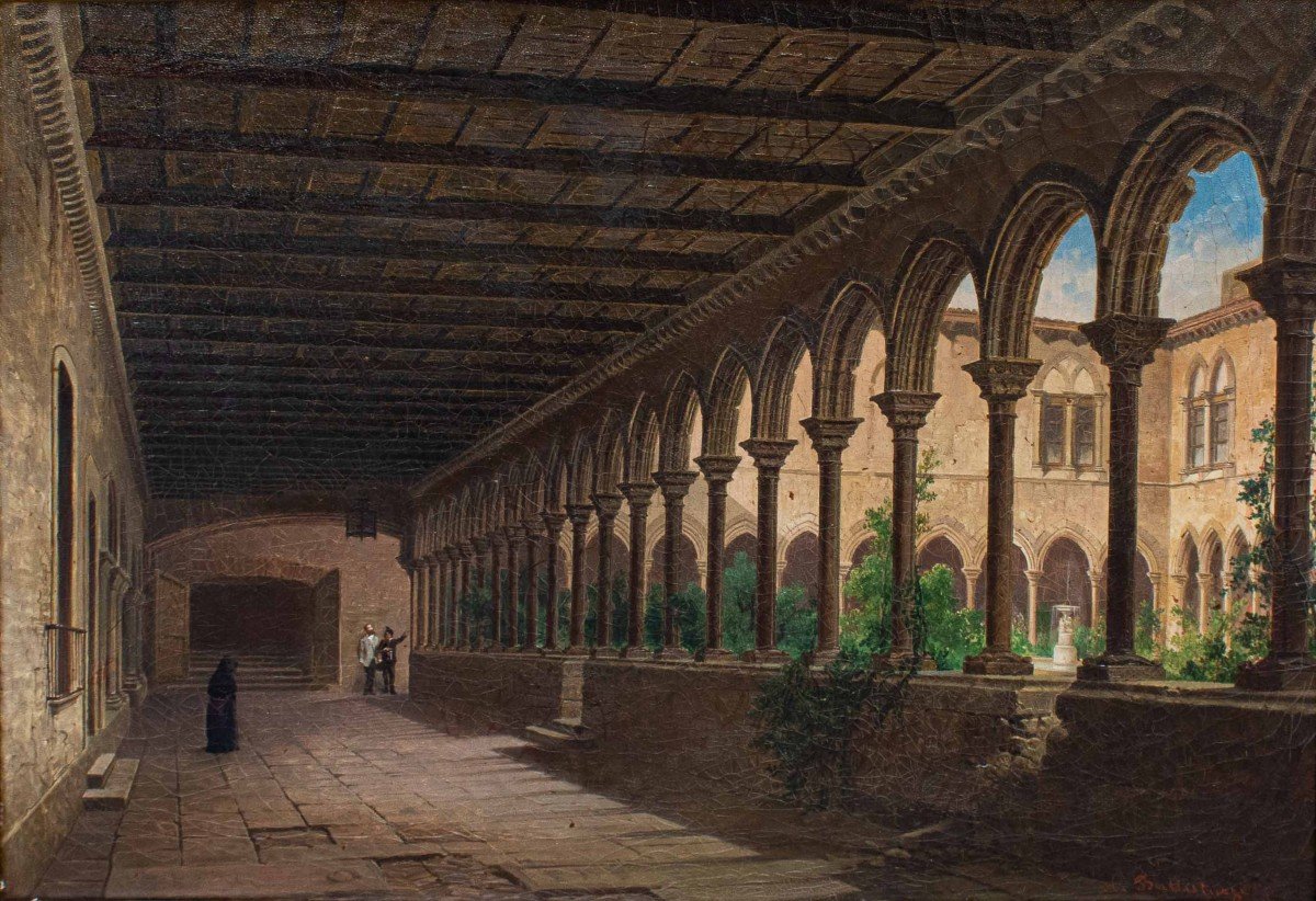 Achille Battistuzzi (trieste, 1830 - Barcelone, 1891),  Cloître-photo-2