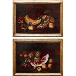 XVII secolo, Scuola Romana, Nature morte con frutta